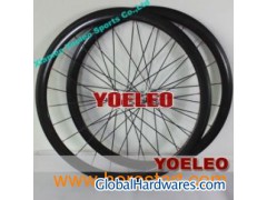 700C Carbon Wheels Clincher 38MM White Hubs Black Spokes 3K图1