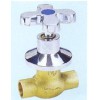 Brass solder stop valve with brass handle