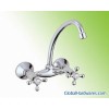Dual handle wall-mounted kitchen mixer