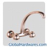 Double handles brass kitchen faucet