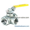 Three-way stainless steel ball valve