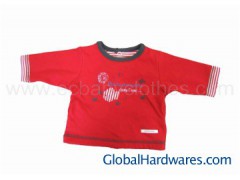 Long sleeve red cotton t-shirt图1