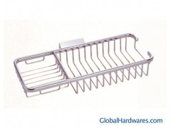 R404 solid brass corner rectangle basket图1