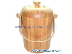 bamboo compost pail with inner can图1