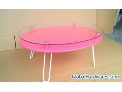 Shape double layer glass table图1