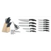 12 Pcs Kitchen knives set ,PP handles, rubber wood base