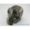 Coral Marble Monkey Skull Sculpture