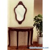 Semi-Circle Mahogany Console Table & Mirror Set