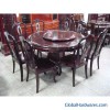 Round Padauk Dining Room Ensemble