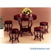Small Mahogany Table And Chair Ensemble