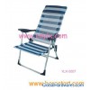 Light n Easy High Boy Folding Beach Chair with Cup Holders- Blue/White Stripe Fabric(YLX-3015)