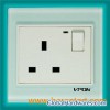 13A BS electric switch socket(Crystal panel)
