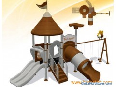 Plastic Playground Slide Combined Swing Classic Series Jmq-K090A图1