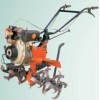 Walking Tractor With Rotary Cultivator, Double-Furrow Plough, Trailer
