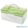 Household Transparent Storage Box with Carried Handle and Inner Tray for Better Arrangement