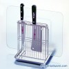 Knife and Cutting Board Rack With Tray