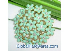 Fashion flower design alloy, rhinestone brooches图1