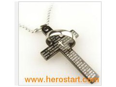 Stainless Steel Cross Pendant (PZ8595)图1