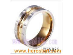 Fashion Jewelry 316L Stainless Steel Ring With Tow Tones (HXRN055)图1