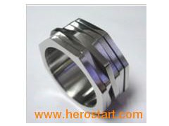 Stainless Steel Multi Band Diamond Spinner Ring with Magnet (HXR450)图1