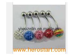 CZ Crystal Navel Ring Banana Ring (AC48)图1