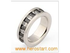 Full Round Stainless Steel CZ Ring图1