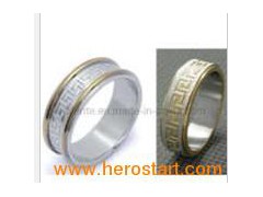 Fashion Stylish Two Tones Stainless Steel Wedding Jewelry Ring (RZ1263)图1