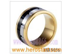 Fashion 316L Stainless Steel Ring With Tow Tones (HXRN056)图1