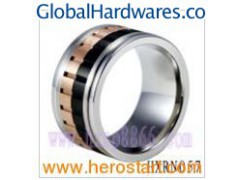 Fashion 316L Stainless Steel Ring With Tow Tones (HXBN057)图1