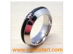Stainless Steel Fashion Men Ring With Health Improving Magnet (HXR471)图1