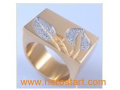 Fashion Jewelry Stainless Steel Ring with CZ Stone (HBNR01326)图1
