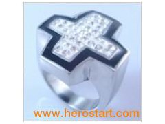 Steel Ring with Crystal图1