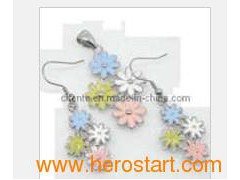 Fashion New Design Flower Shape Epoxy Resin Jewelry Set (JS1288)图1