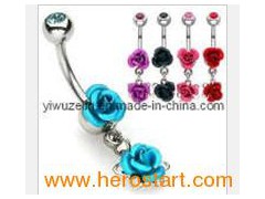 Fashion Rose Navel Belly Ring Body Jewelry (BCL-060230)图1