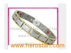 Energy Titanium Bracelet With IP Gold Plating (OTB-330SG)图1