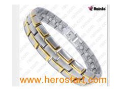 Matching His and Her Jewelry Health Stainless Steel Magnetic Bracelet (OSB-086SG)图1