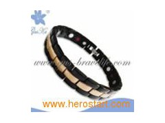 Stainless Steel Bracelet With Energy Ions (GUS-SB-049GB)图1