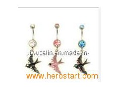 Crystal Swallow Navel Ring Body Jewelry (BCL-060226)图1