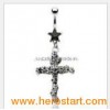Crystal Cross Belly Ring Body Jewelry (BCL-060203)