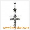 Crystal Cross Belly Ring Body Jewelry (BCL-060203)