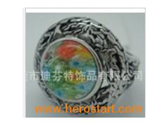 Fashion Coloured Glaze, Azure Stone Finger Rings Jewelry (RA6001)图1