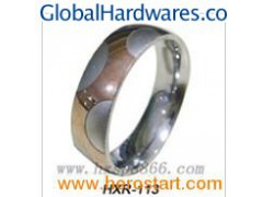 Stainless Steel Ring With Two Tones (HXR-113)图1