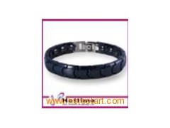 Mens black ceramic magnetic bracelet图1