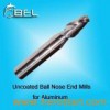 2 Flutes Uncoated Ball Nose Milling Machine Tools for Aluminum