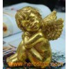 Polyresin/Resin Sitting Angel With Gold Foil