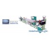 Extrusion line for spring-wire hoses