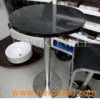 Black Round Solid Surface Corian Table Top
