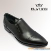 Men black slip on leather dress shoes