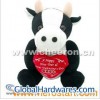 Plush Cow with Heart, Stuffed Cow