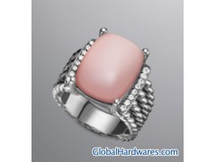 David Yurman Wheaton Ring, Pink Chalcedony, 16x12mm图1